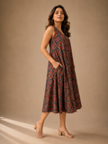 Indigo Bloom Umbrella Dress
