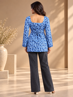 Blunket Floral Printed Square-Neck Tunic