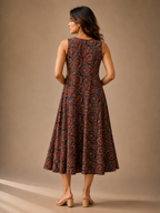 Indigo Bloom Umbrella Dress