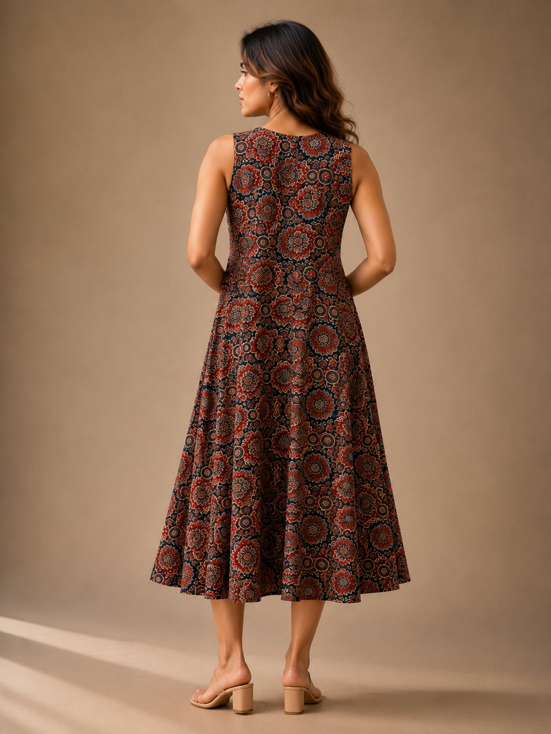 Indigo Bloom Umbrella Dress