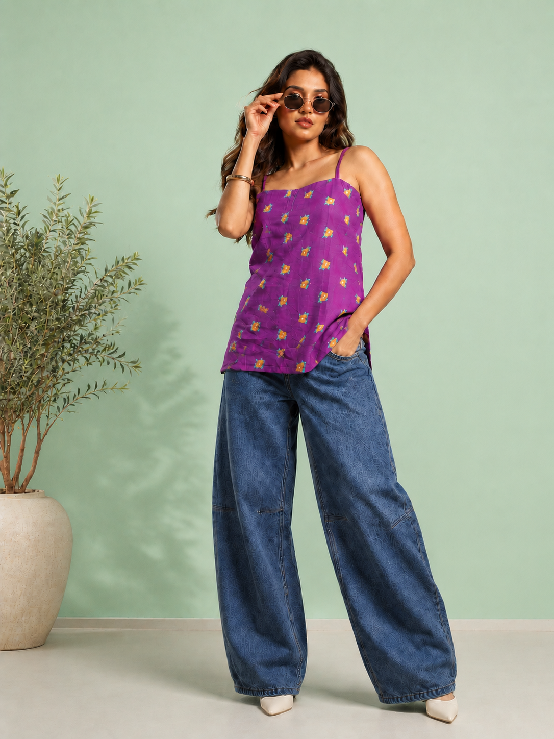 Purple Floral Top