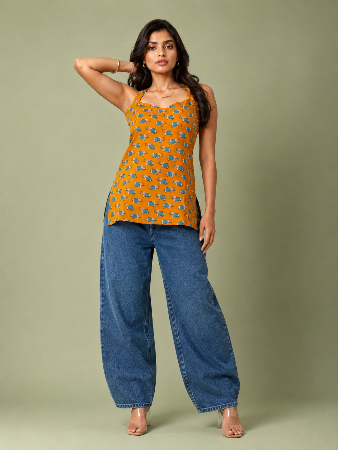 Yellow Bloom Sleeveless Top