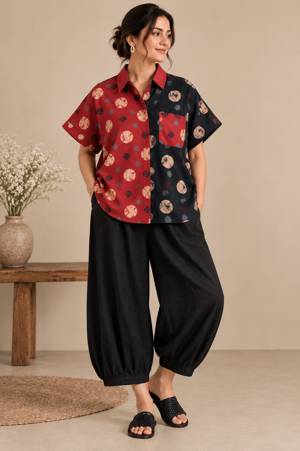 Red & Black Printed Co-Ord Set