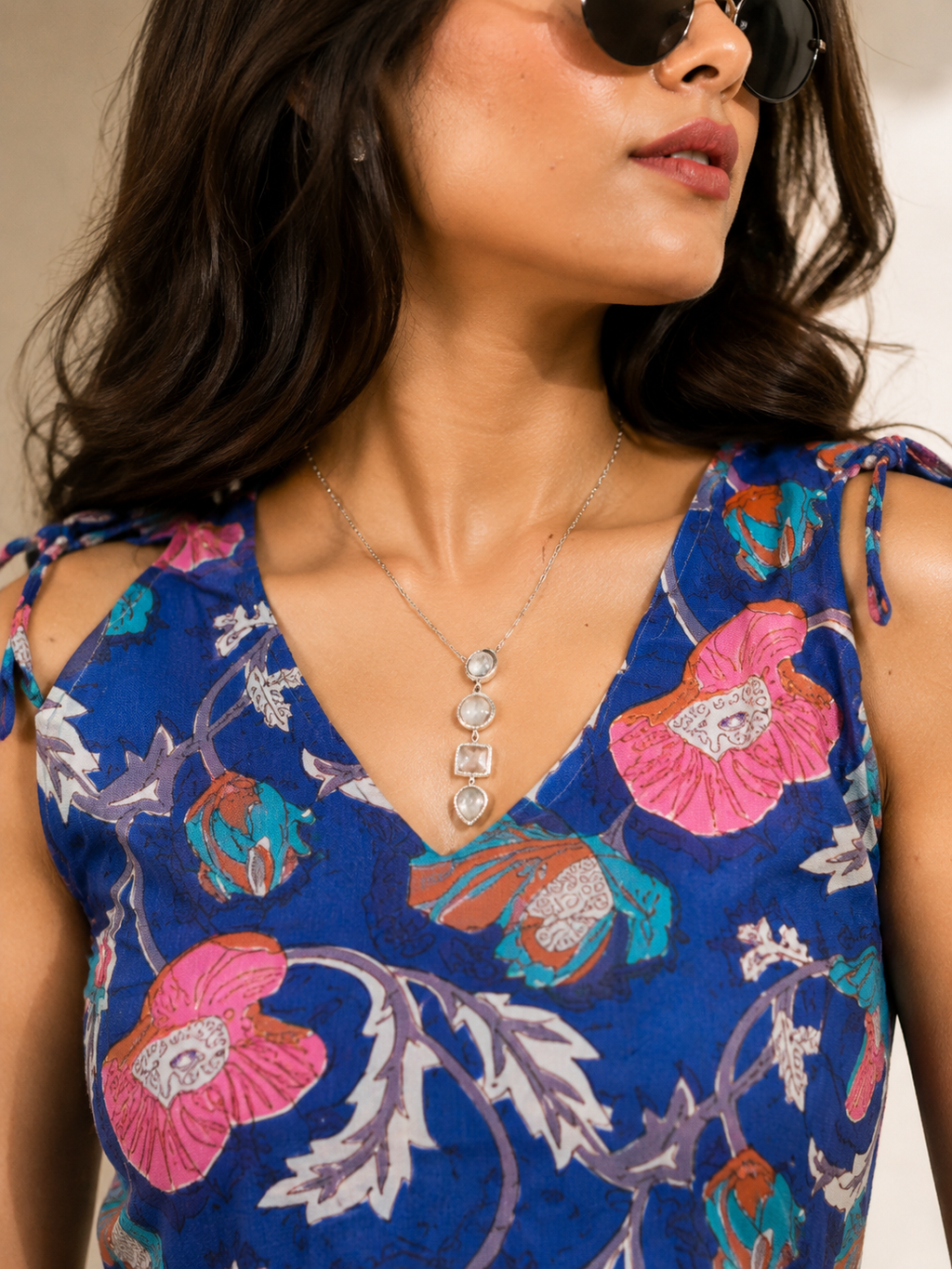 Blue Paisley Strappy Top
