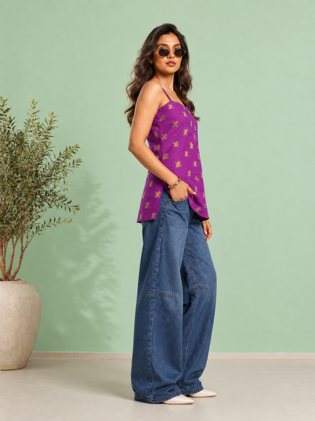 Purple Floral Top