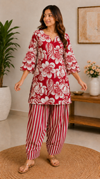 Crimson Farsi Co-ord Set