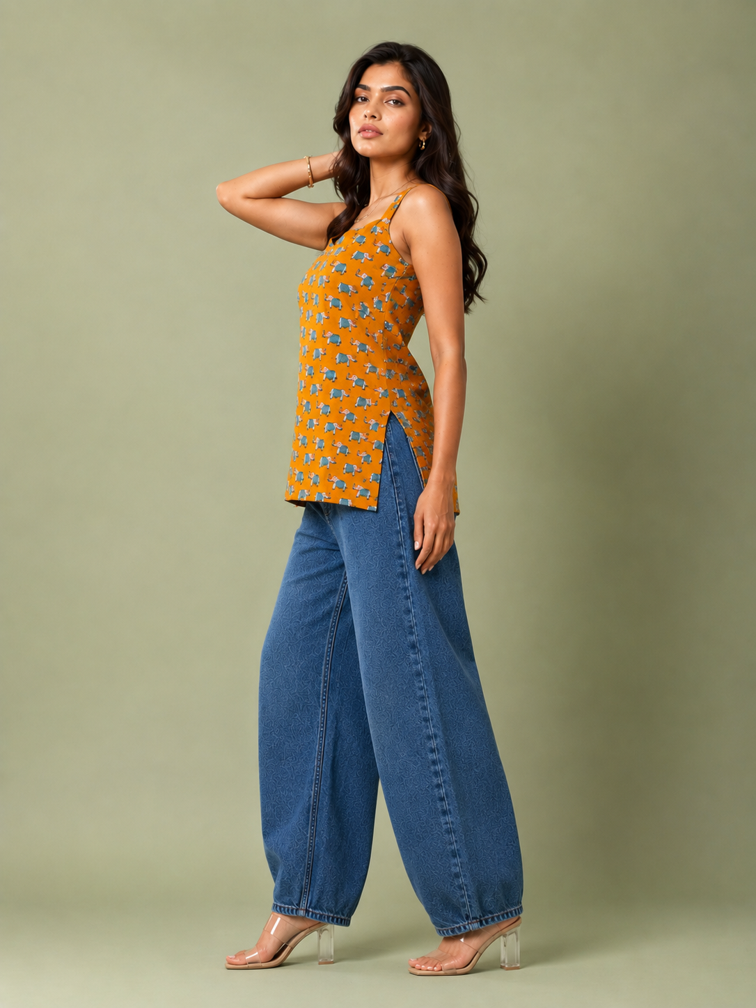 Yellow Bloom Sleeveless Top