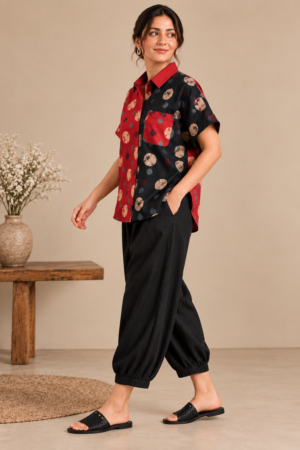 Red & Black Printed Co-Ord Set