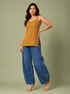 Yellow Bloom Sleeveless Top