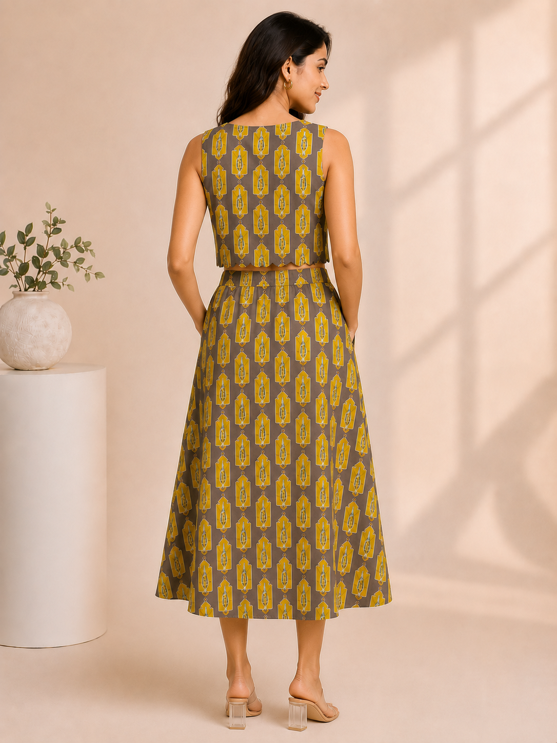 Mustard Muse Skirt Top Co-ord Set