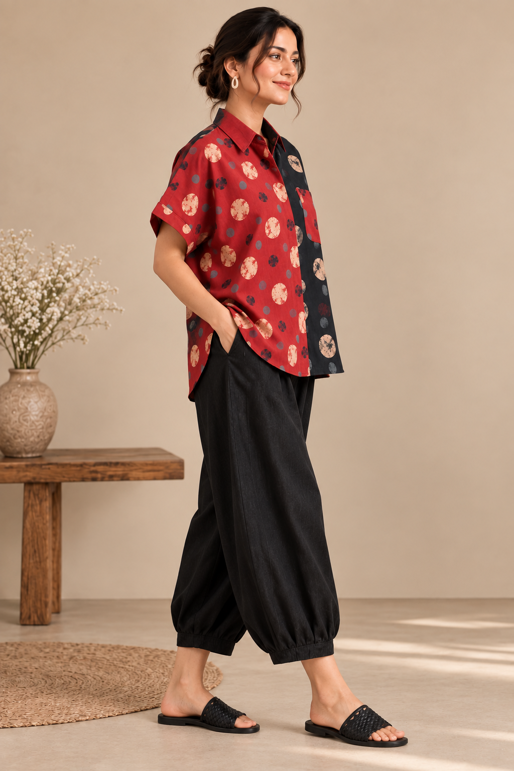 Red & Black Printed Co-Ord Set