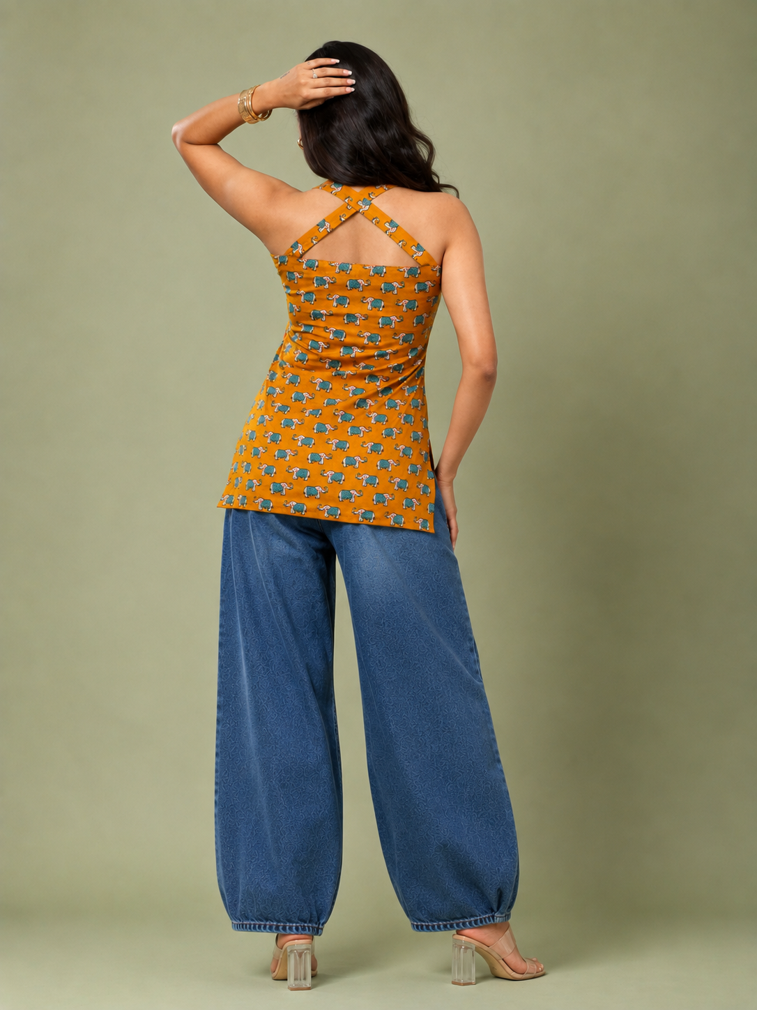 Yellow Bloom Sleeveless Top