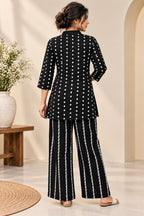 Black Flora Reyon Co-ord Set