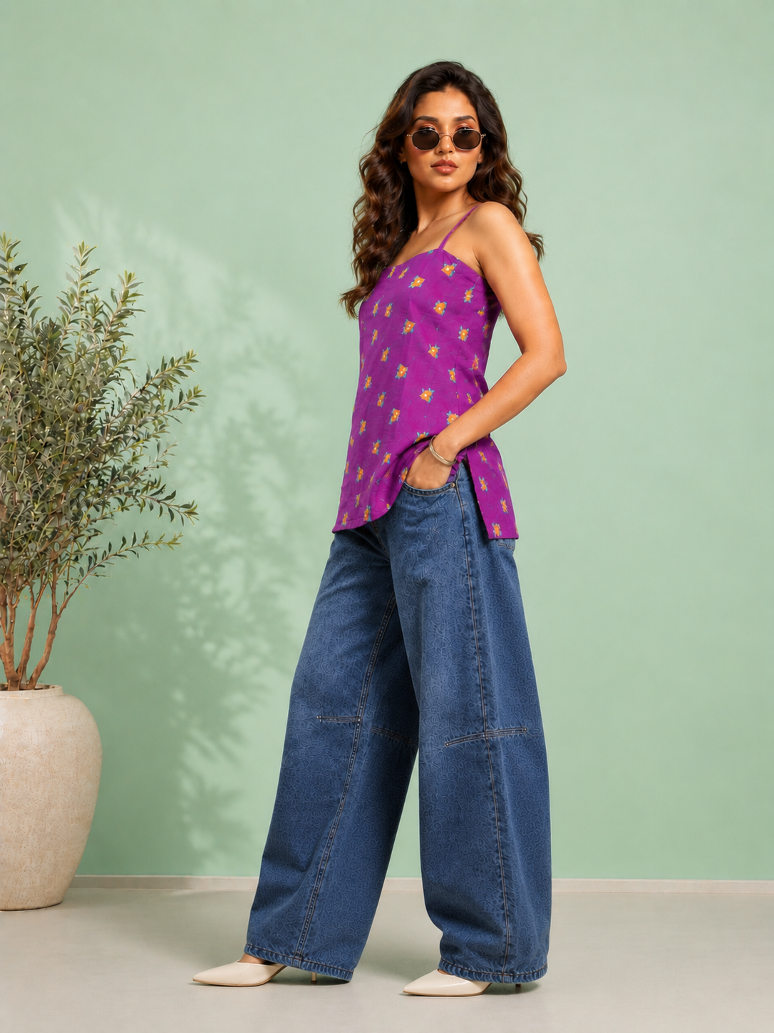 Purple Floral Top