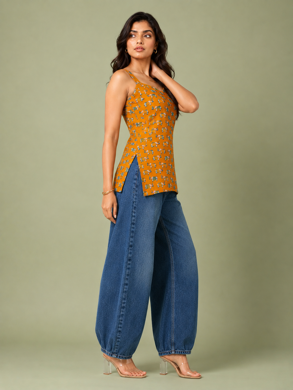 Yellow Bloom Sleeveless Top