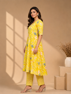 Sunshine Yellow Floral Kurta Pant Set