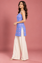 Lavender Print Tie-Back Top