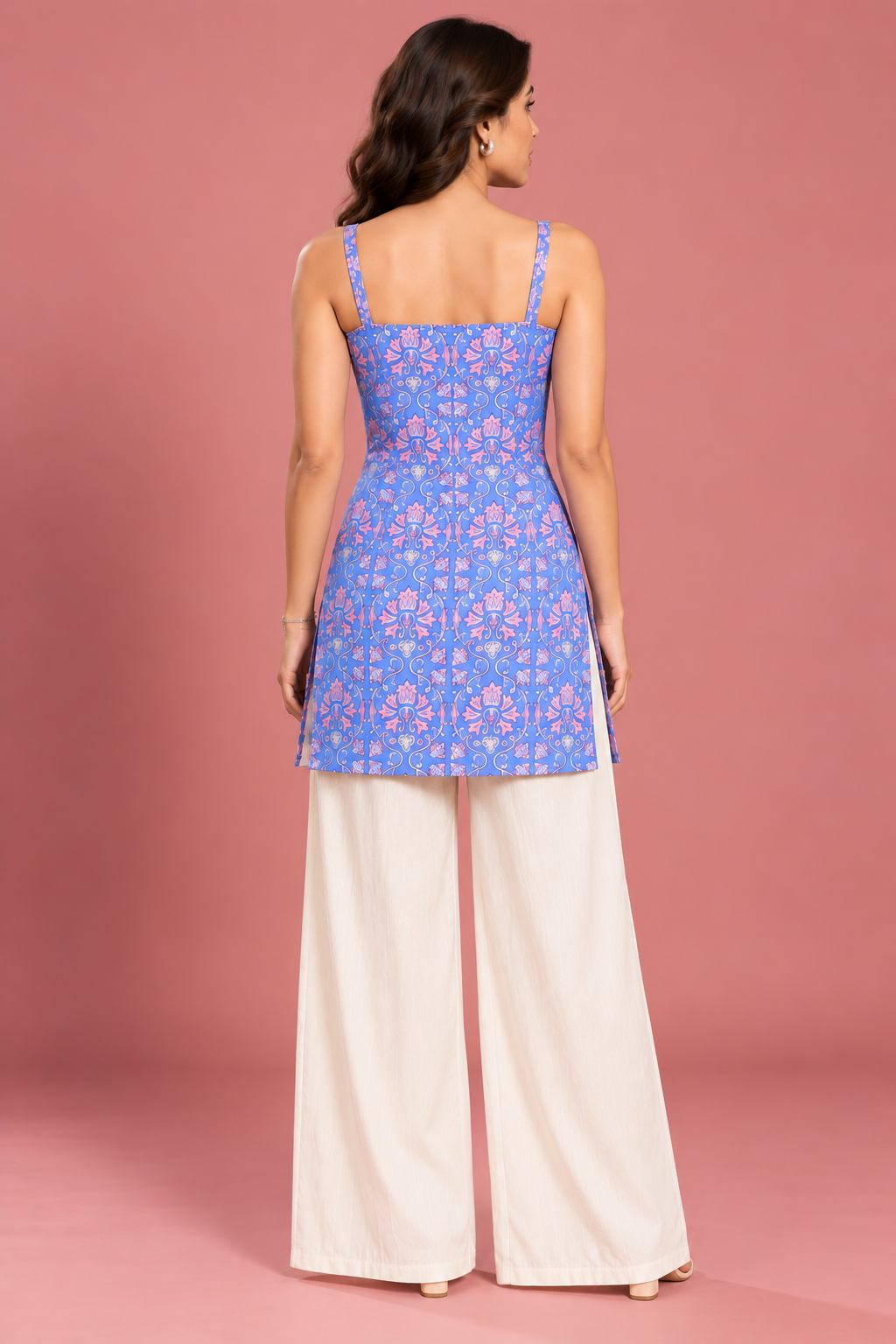 Lavender Print Tie-Back Top