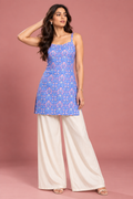 Lavender Print Tie-Back Top
