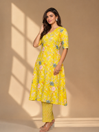 Sunshine Yellow Floral Kurta Pant Set