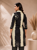 Black Ivory Printed Kurta Pant Set