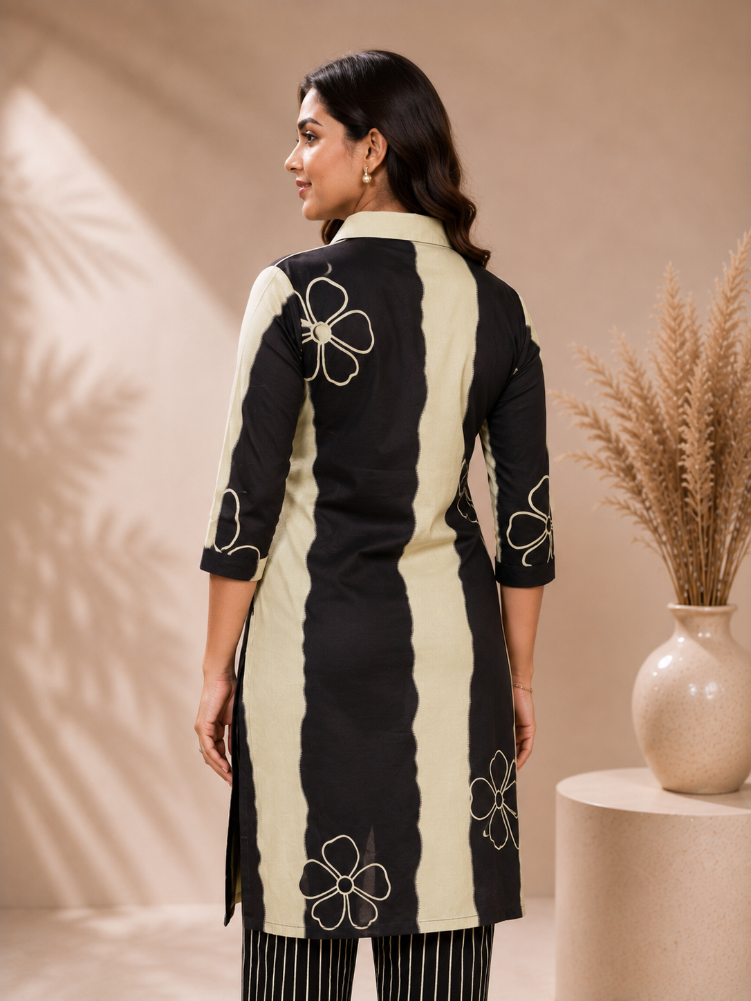 Black Ivory Printed Kurta Pant Set